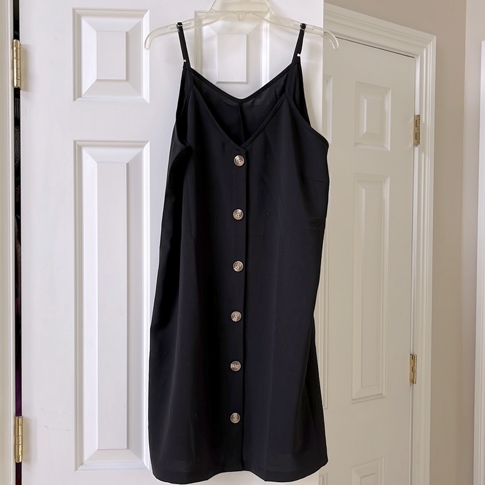 Black button up dress